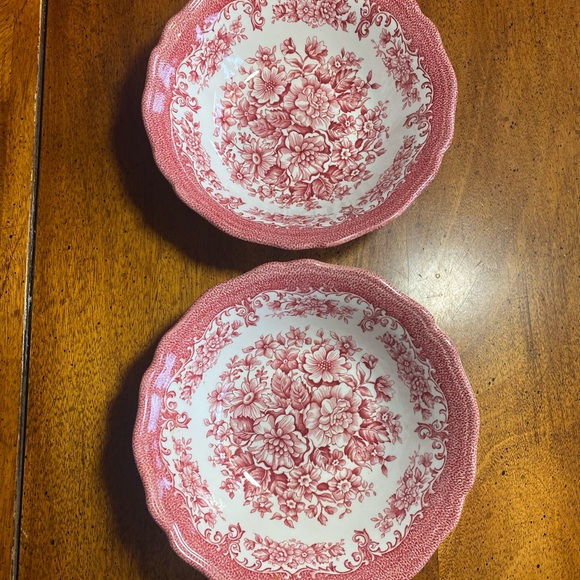 2 Meakin 6 1/2” Avondale Pink Coupe Cereal Bowls - Picture 11 of 11